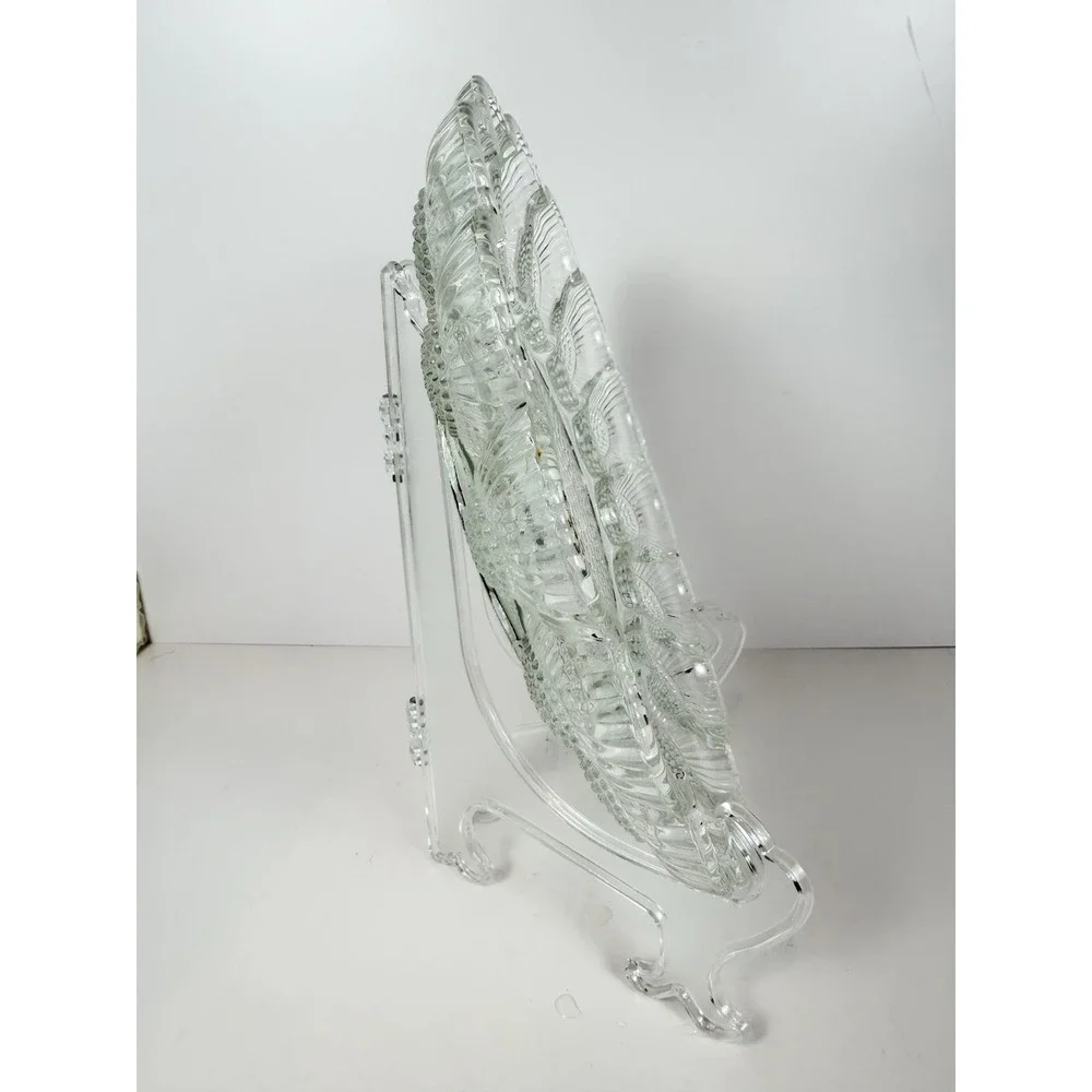 Vintage Indiana Glass Deviled Egg Plate Clear Hobnail Thousand Eyes 15 Egg 11